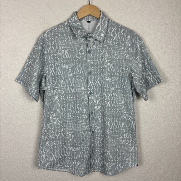 Lululemon Airing Easy Ventlight Mesh Men’s‎ Shirt Sz Large Gray White Outdoors - Picture 1 of 7